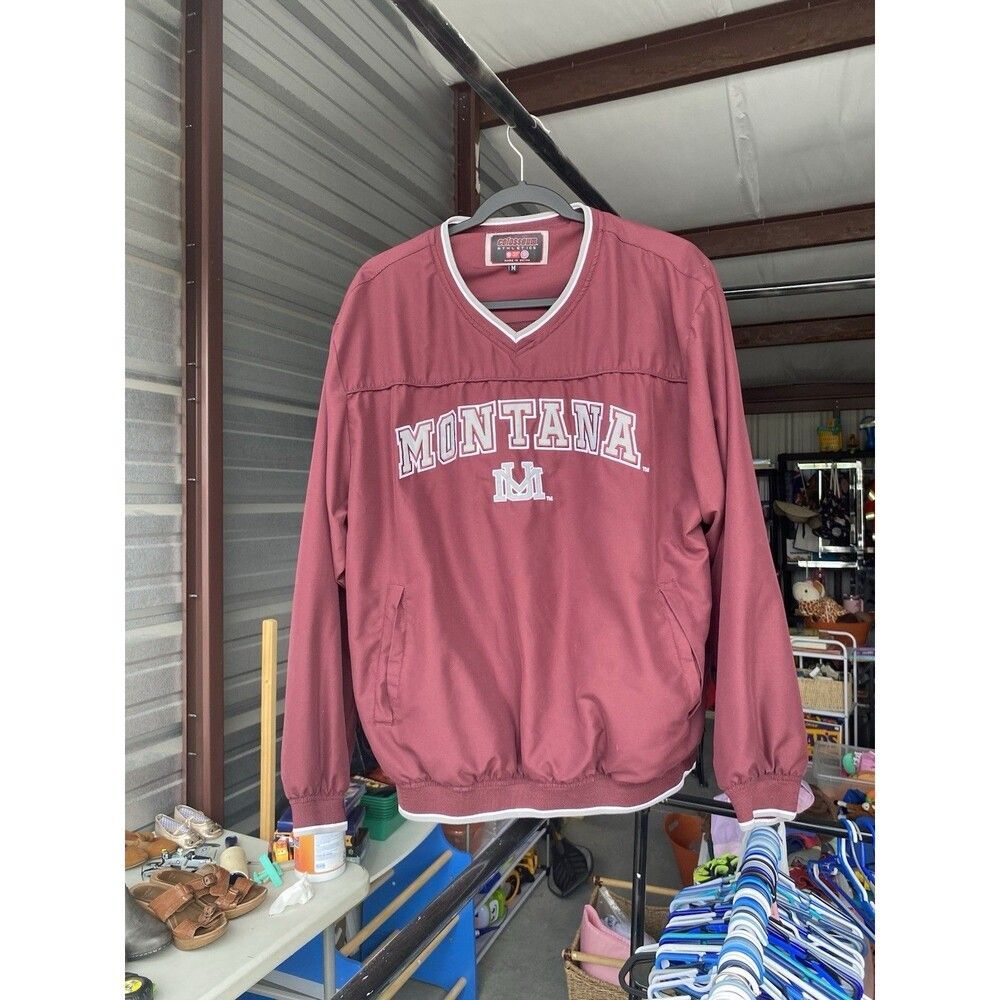 Colosseum Athletics Montana Grizzlies Pullover Jacket Men’s Size M maroon V-Neck